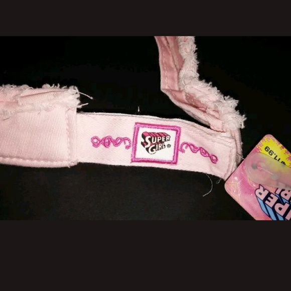 SUPER GIRL DC PINK EMBROIDERED ADJUSTABL VISOR HAT - Picture 2 of 2